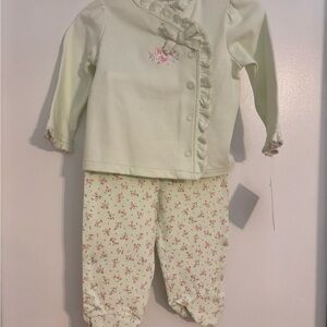 First Impressions Mint Floral 2 pice Set